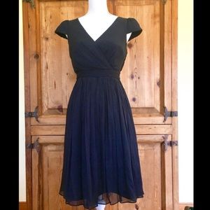 J Crew Mirabelle Dress Silk Chiffon Navy Size 2